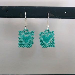 Blue heart earrings